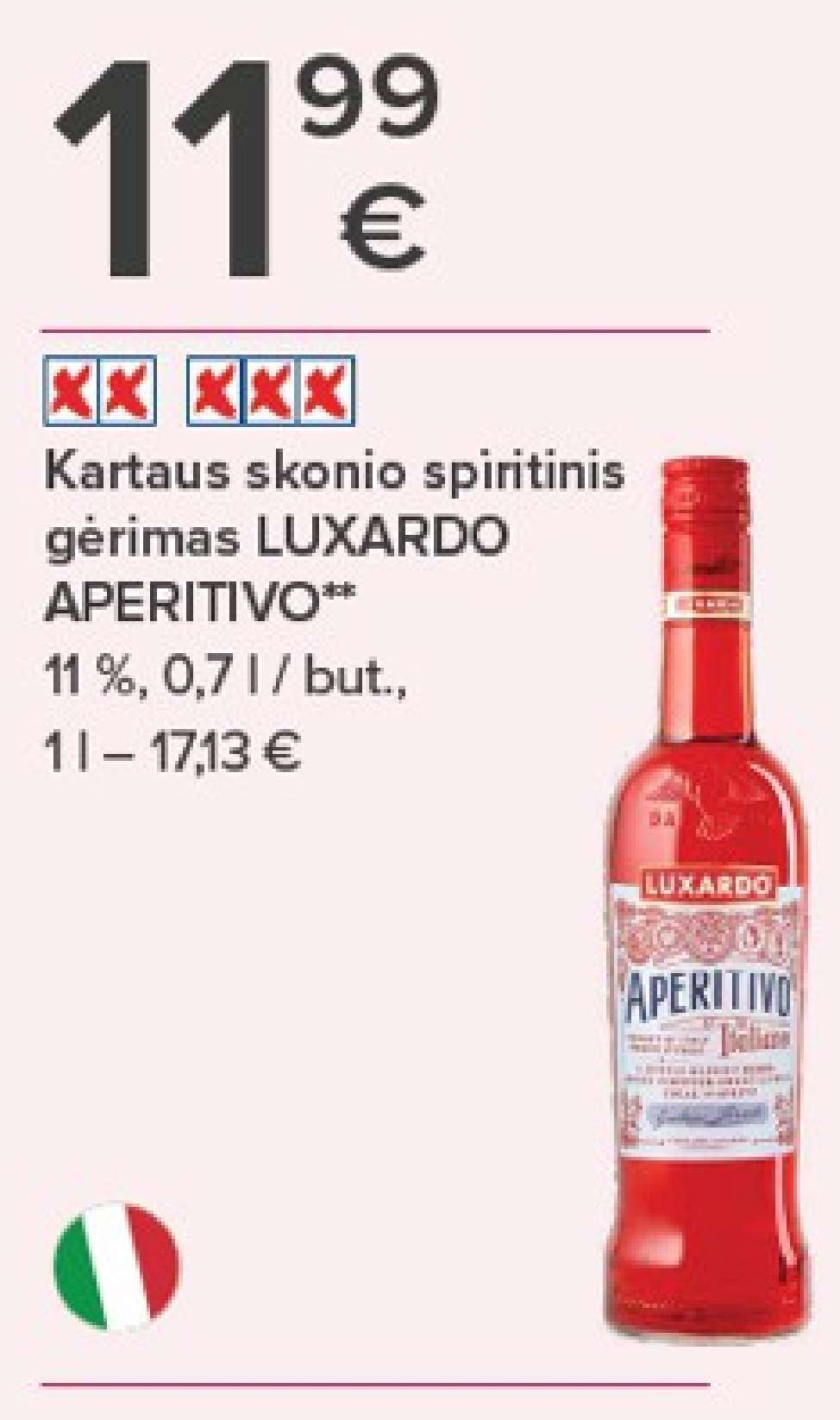 Kartaus skonio spiritinis gėrimas LUXARDO APERITIVO, 0.7 l