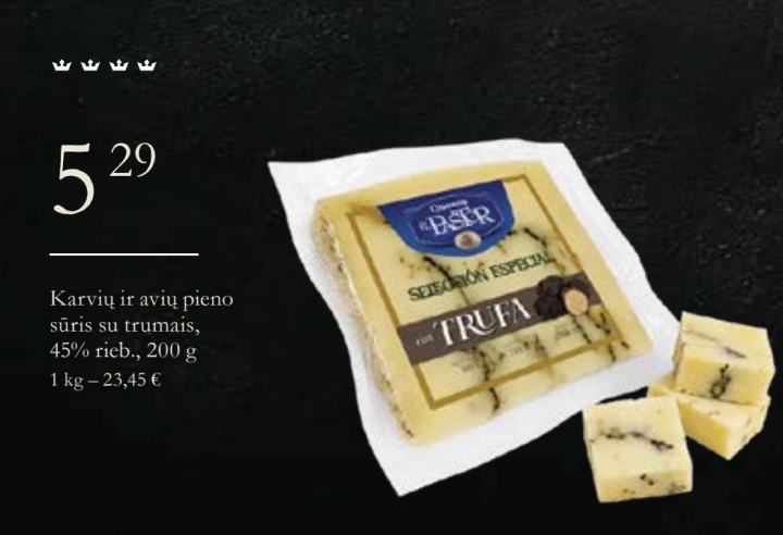 Karvių ir avių pieno sūris su trumais, 200 g