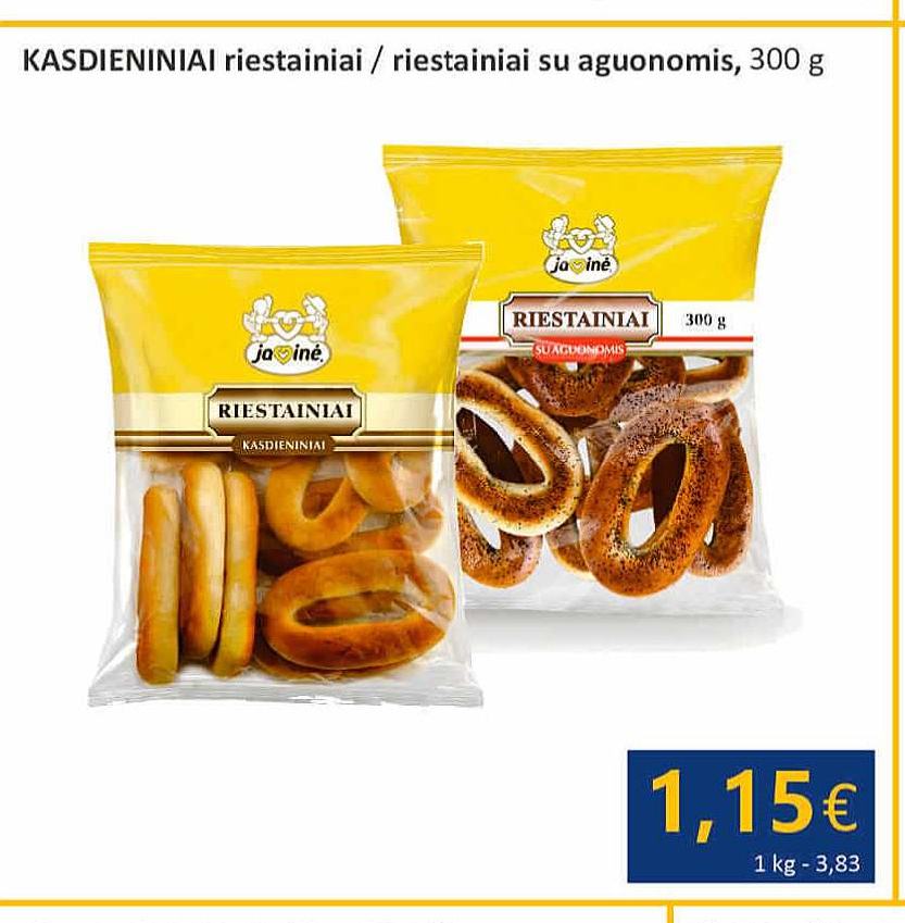 KASDIENINIAI riestainiai / riestainiai su aguonomis, 300 g