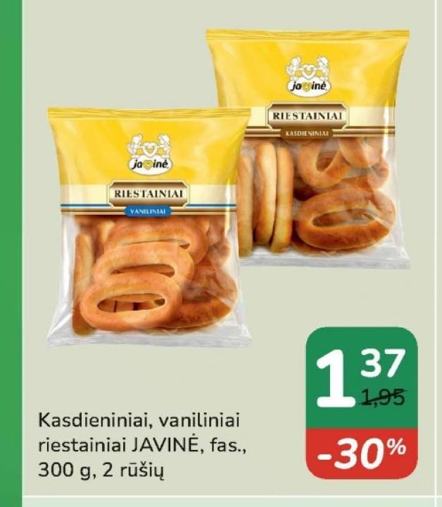 Kasdieniniai, vaniliniai riestainiai JAVINĖ, 300 g