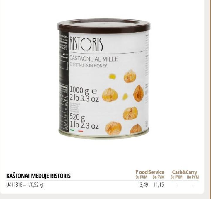 KAŠTONAI MEDUJE RISTORIS, 0.52 kg