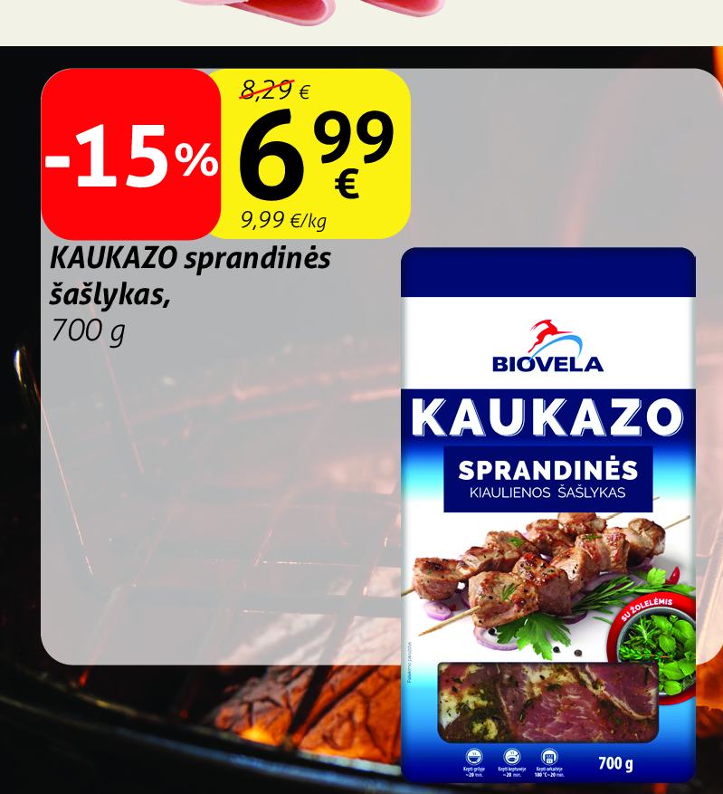 KAUKAZO sprandinės šašlykas, 700 g