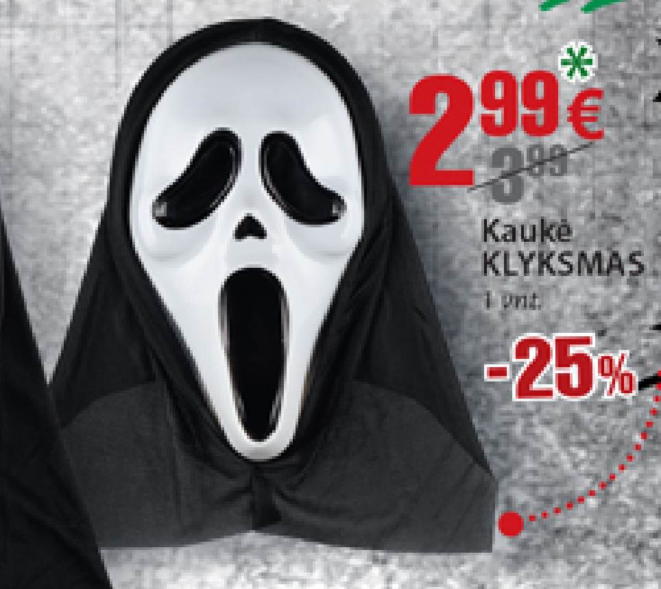 Kaukė KLYKSMAS, 1 vnt