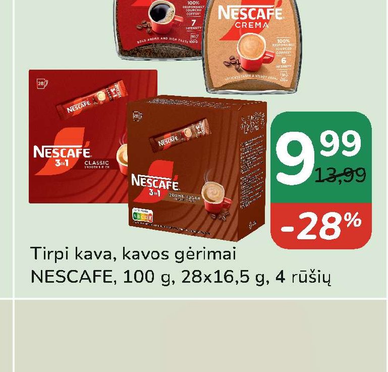Kavos gėrimai NESCAFE 3in1, 28 x 16.5 g