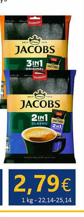Kavos gėrimas JACOBS 2in1 / 3in1