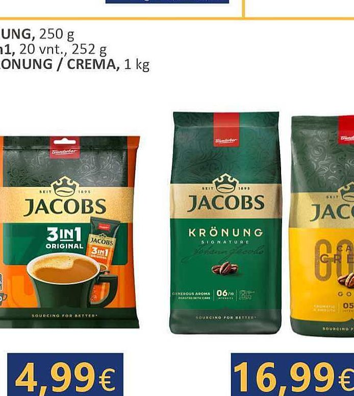 Kavos gėrimas JACOBS 3in1, 20 vnt