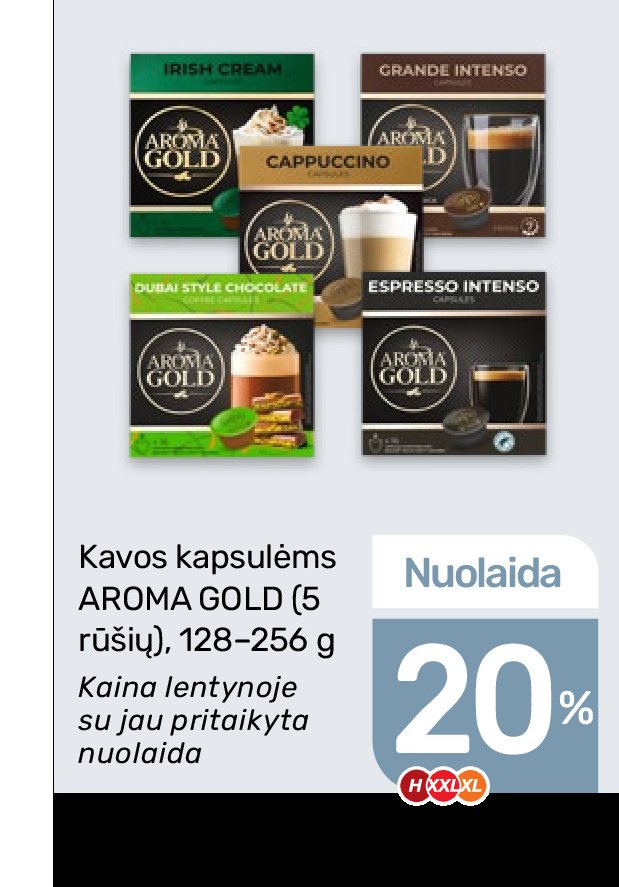 Kavos kapsulėms AROMA GOLD, 256 g