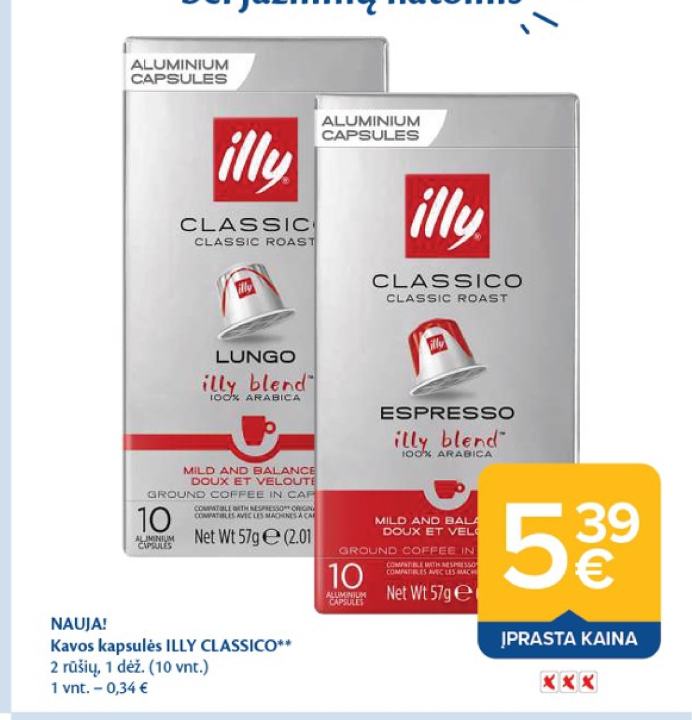 Kavos kapsulės ILLY CLASSICO, 1 dėž.
