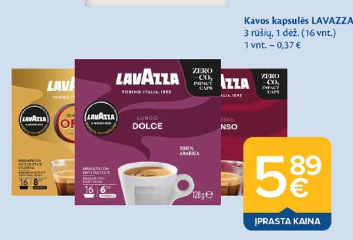 Kavos kapsulės LAVAZZA, 1 dėž.