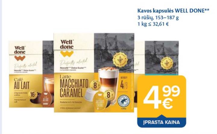 Kavos kapsulės WELL DONE, 187 g
