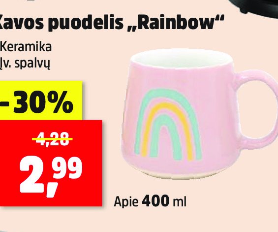 Kavos puodelis „Rainbow“, 400 ml