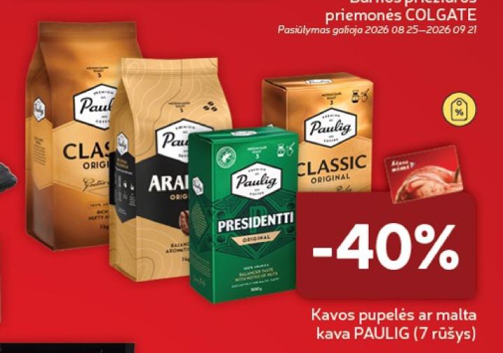 Kavos pupelės ar malta kava PAULIG