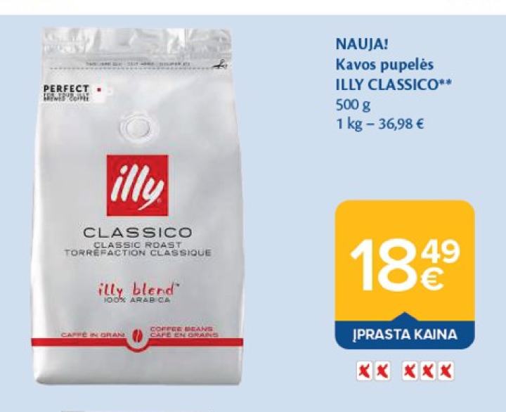 Kavos pupelės ILLY CLASSICO, 500 g