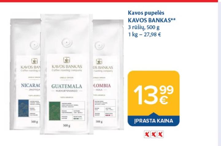 Kavos pupelės KAVOS BANKAS, 500 g