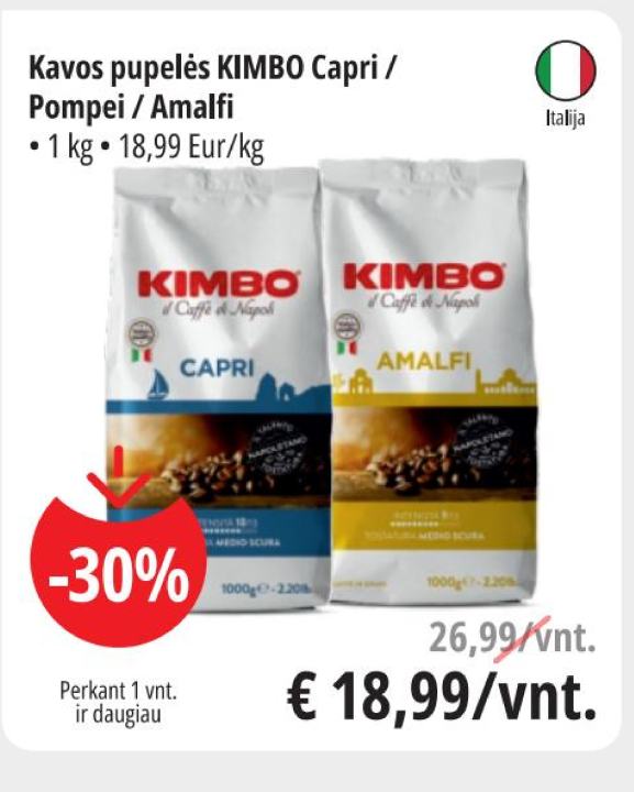 Kavos pupelės KIMBO Capri / Pompei / Amalfi, 1 kg
