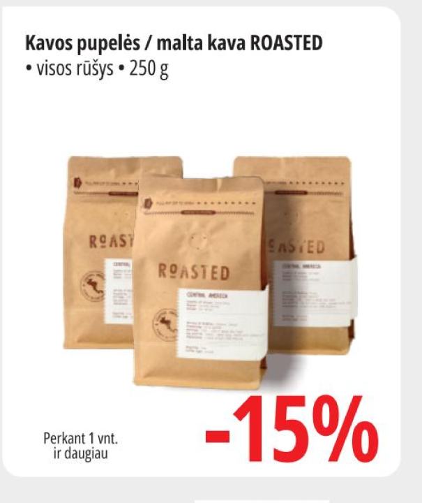 Kavos pupelės / malta kava ROASTED, 250 g