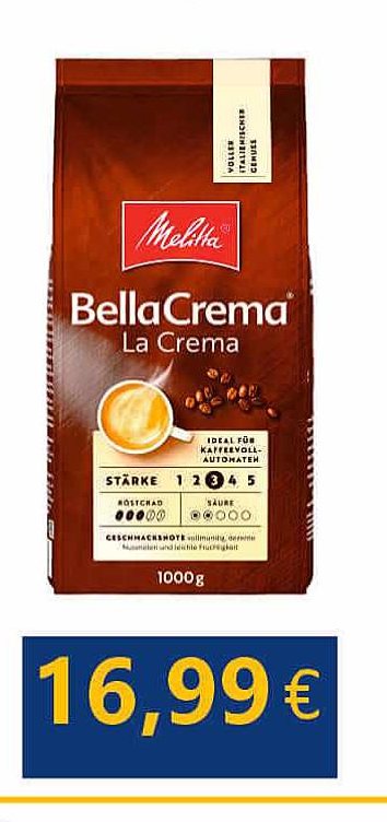 Kavos pupelės MELITTA BELLA CREMA LACREMA, 1 kg