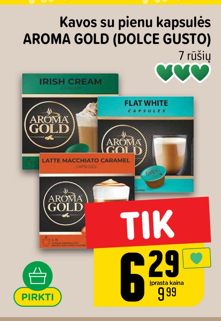 Kavos su pienu kapsulės AROMA GOLD (DOLCE GUSTO)