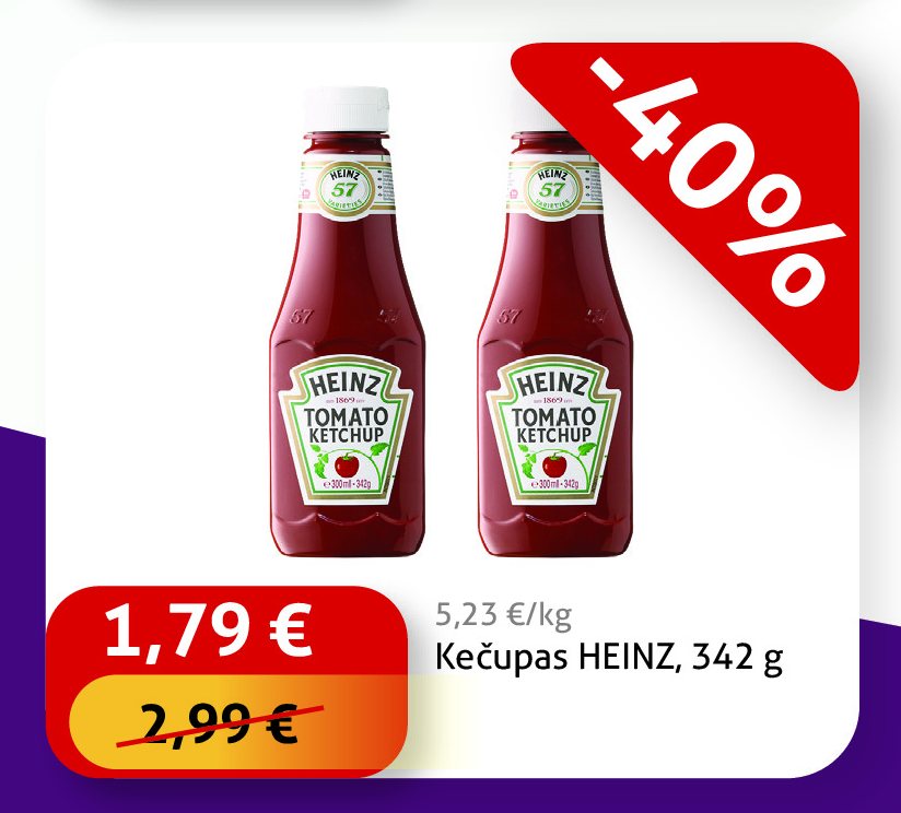 Kečupas HEINZ, 342 g