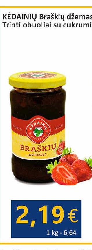 KĖDAINIŲ Braškių džemas, 330 g