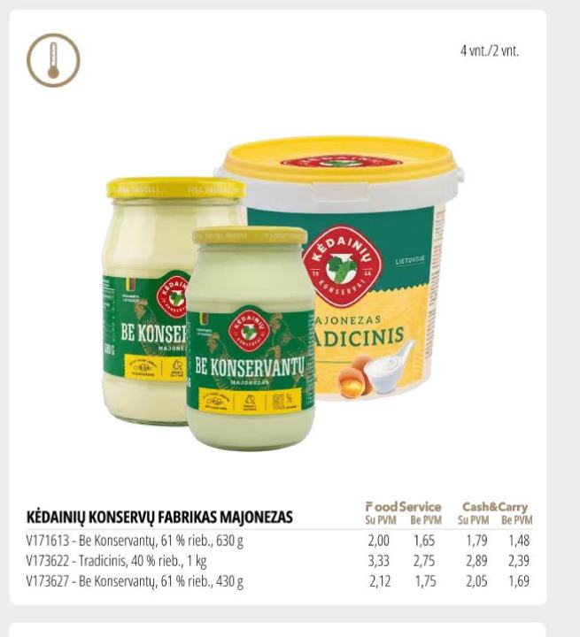 KĖDAINIŲ KONSERVŲ FABRIKAS MAJONEZAS, 630 g