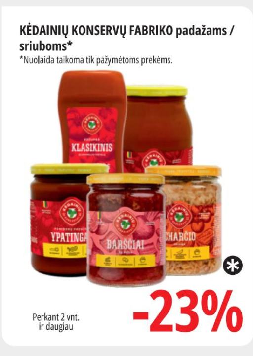 KĖDAINIŲ KONSERVŲ FABRIKO padažams / sriuboms
