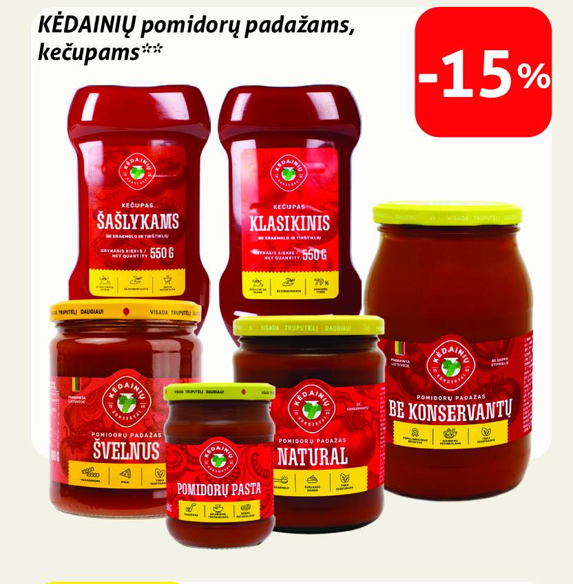 KĖDAINIŲ pomidorų padažams, kečupams