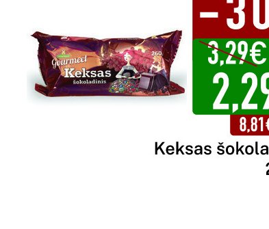 Keksas šokoladinis, 260 g