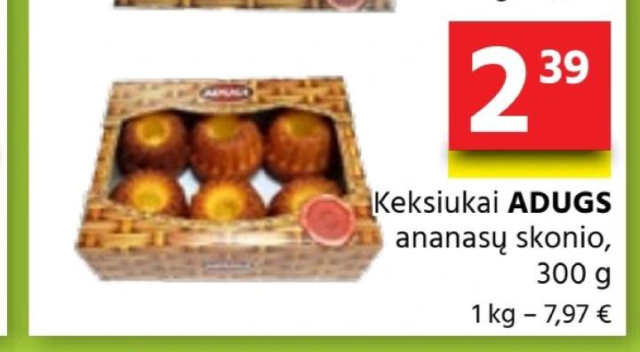 Keksiukai ADUGS ananasų skonio, 300 g