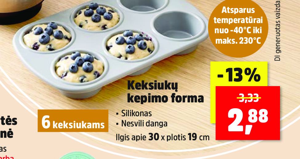 Keksiukų kepimo forma, 19 cm
