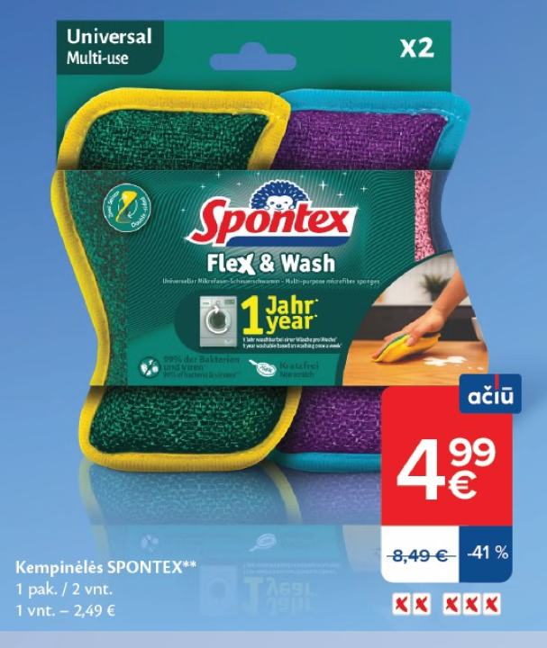 Kempinėlės SPONTEX, 1 pak.