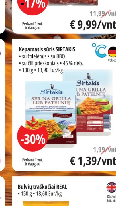 Kepamasis sūris SIRTAKIS, 100 g