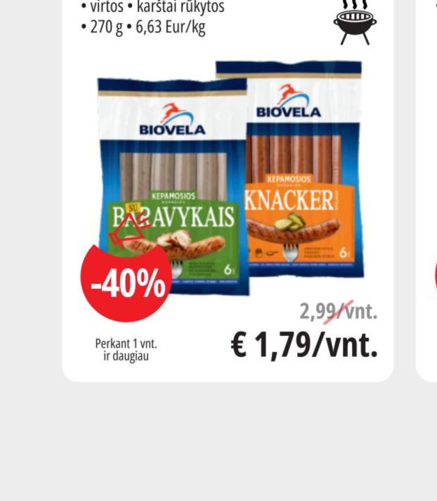 Kepamosios dešrelės Su Baravykais / Knacker Stiliaus BIOVELA, 270 g