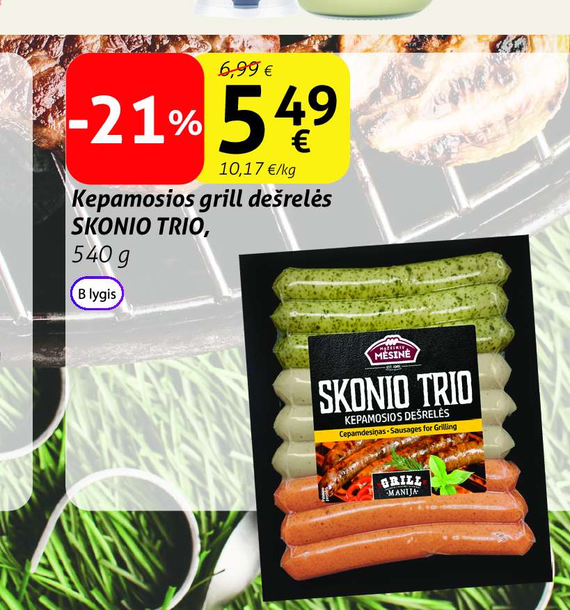 Kepamosios grill dešrelės SKONIO TRIO, 540 g