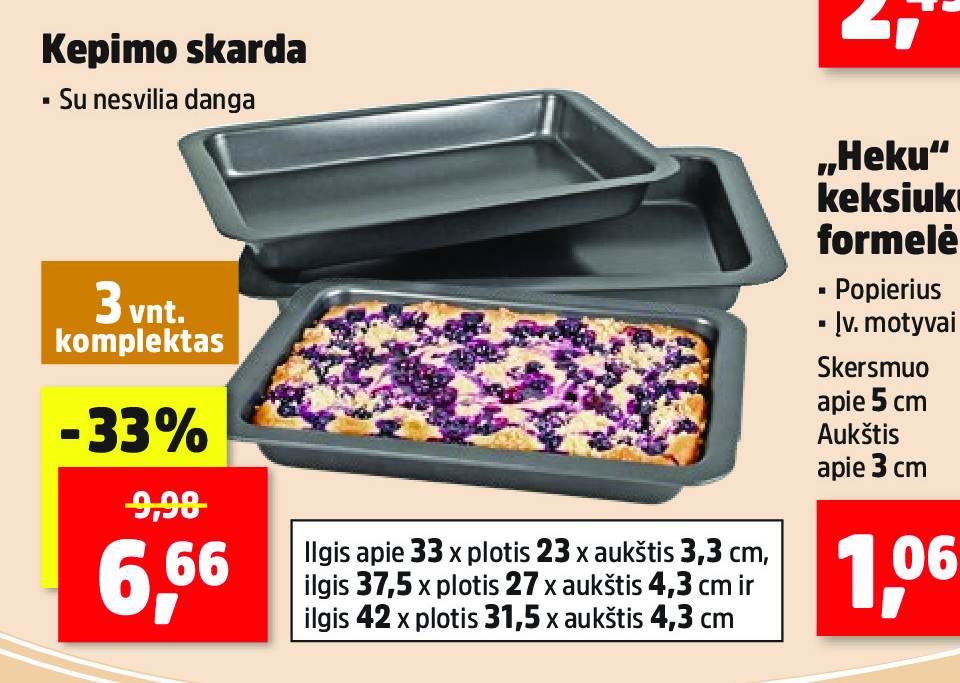 Kepimo skarda, 3 vnt