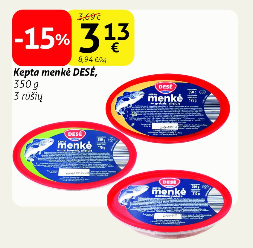 Kepta menkė DESĖ, 350 g