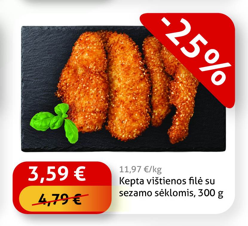 Kepta vištienos filė su sezamo sėklomis, 300 g