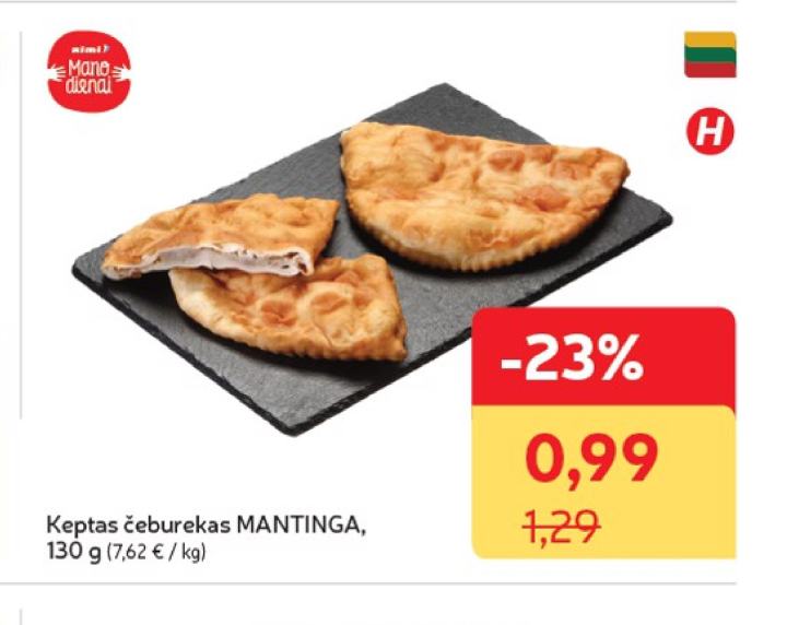 Keptas čeburekas MANTINGA, 130 g
