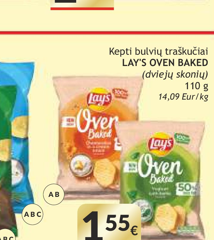Kepti bulvių traškučiai LAY'S OVEN BAKED, 110 g