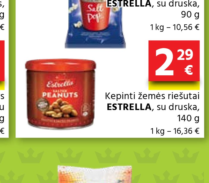 Kepti žemės riešutai ESTRELLA, 140 g