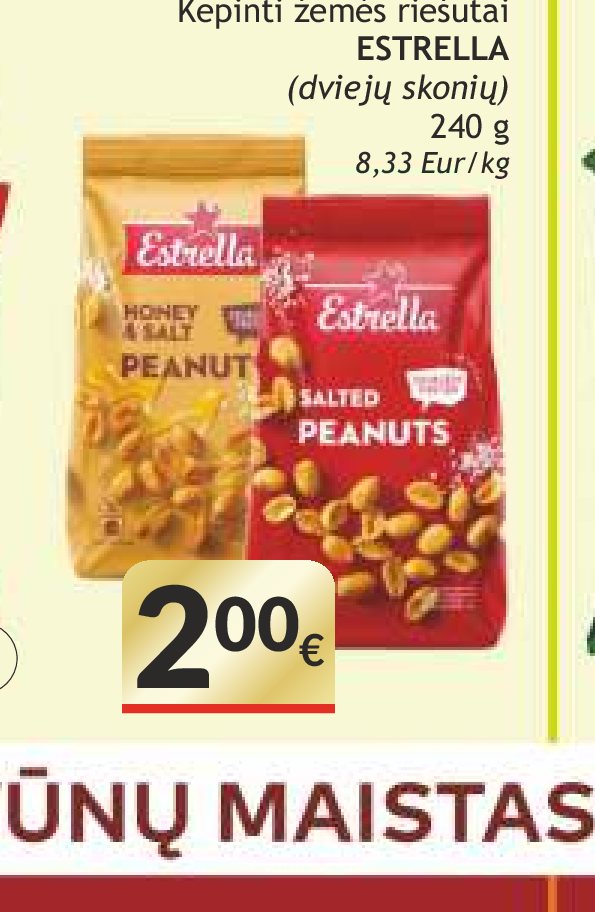Kepti žemės riešutai ESTRELLA, 240 g