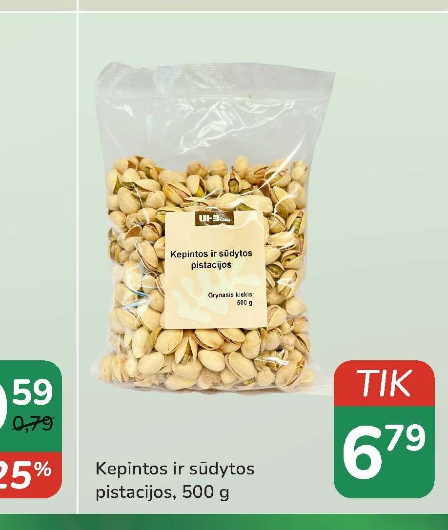 Keptos ir sūdytos pistacijos, 500 g