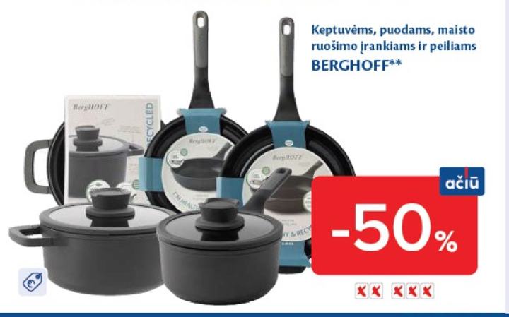 Keptuvėms, puodams, maisto ruošimo įrankiams ir peiliams BERGHOFF