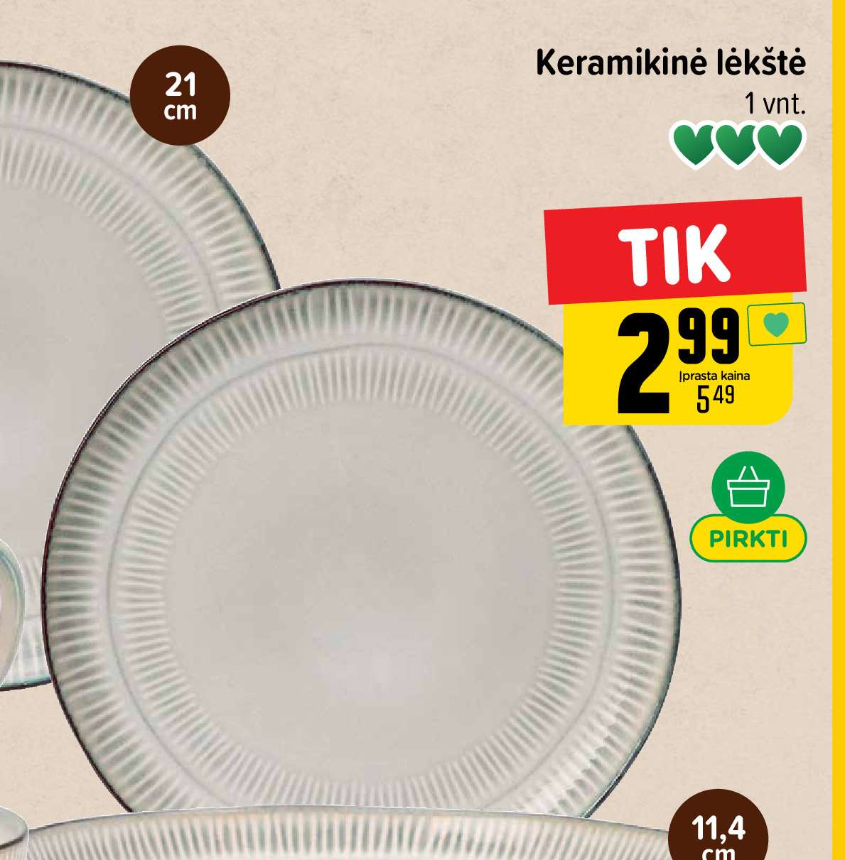 Keramikinė lėkštė, 1 vnt