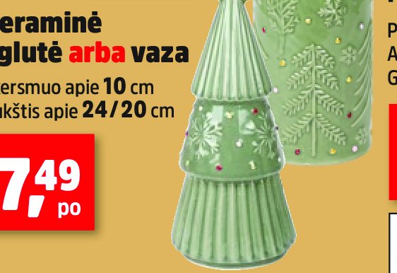 Keraminė eglutė arba vaza, 10 cm