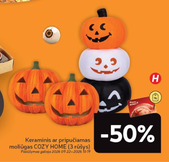 Keraminis ar pripučiamas moliūgas COZY HOME