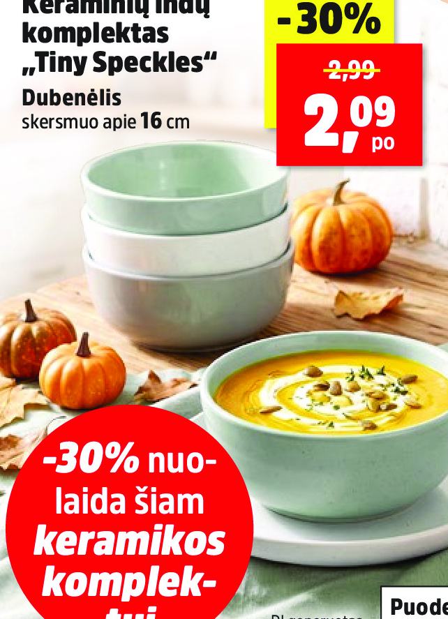 Keraminių indų komplektas „Tiny Speckles“, 16 cm
