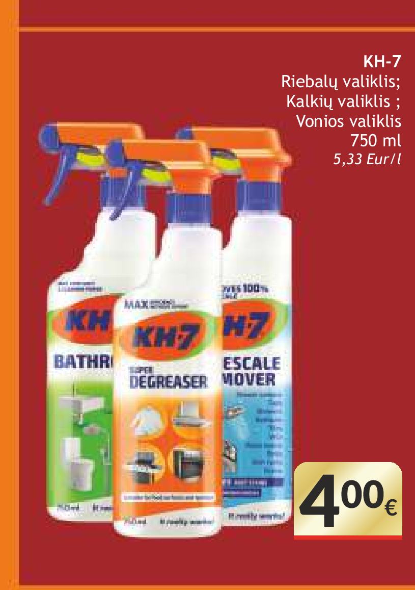 KH-7 Riebalų valiklis; Kalkių valiklis; Vonios valiklis, 750 ml
