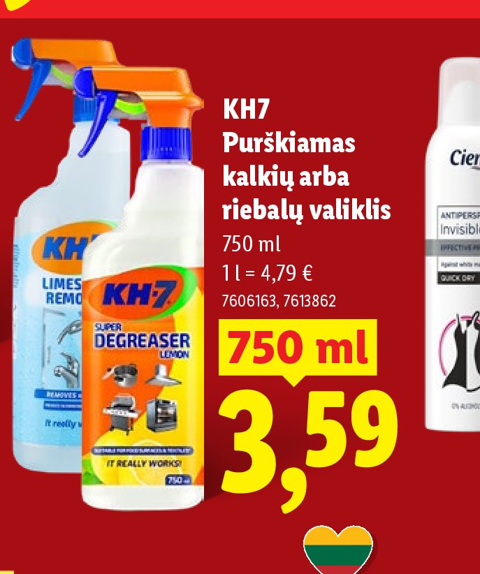 KH7 Purškiamas kalkių arba riebalų valiklis, 750 ml