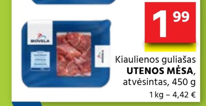 Kiaulienos guliašas UTENOS MĖSA, 450 g
